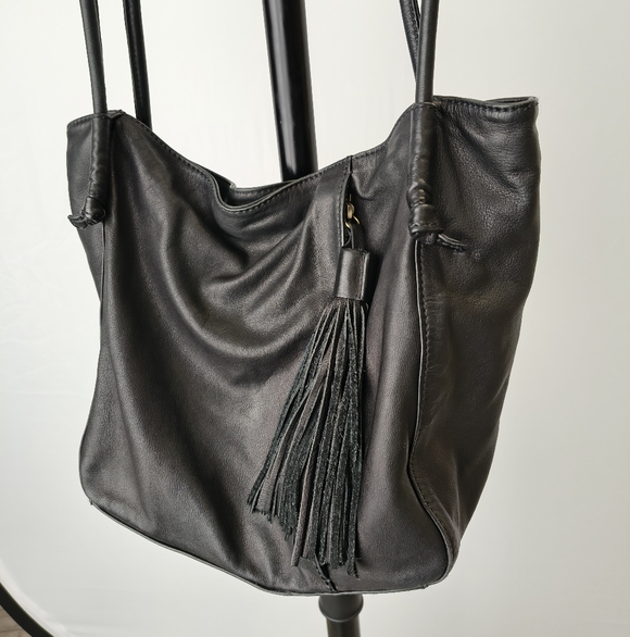 HOBO Handbags - HOBO Black Genuine Leather Tote Bag